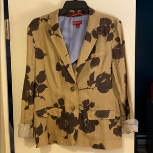 Tan floral print Blazer